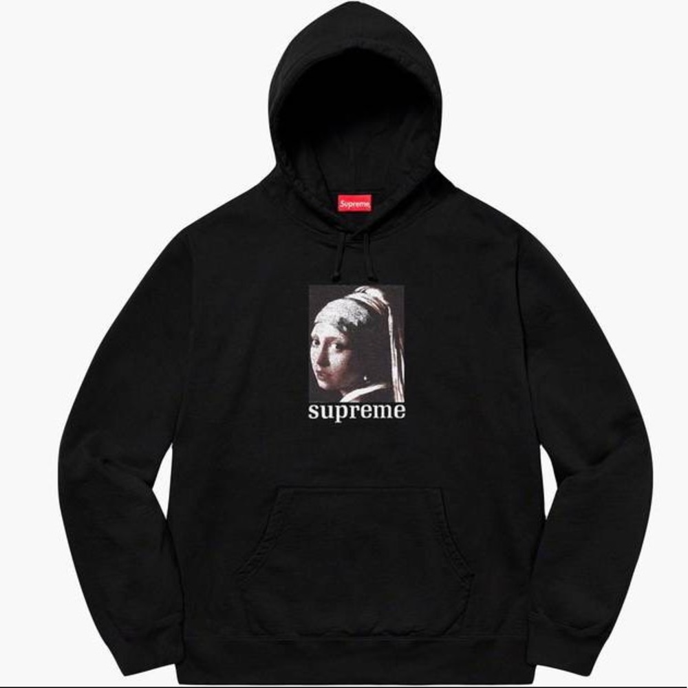 Supreme Girl with the Pearl Earrings Hoodie Medium RARE